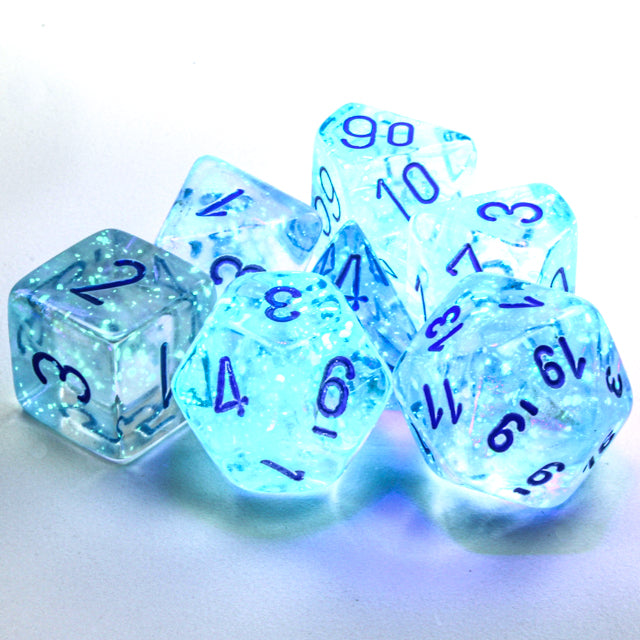 Borealis Luminary Polyhedral 7-Die Set (Icicle/Light Blue)