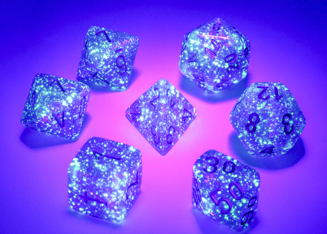 Borealis Luminary Polyhedral 7-Die Set (Royal Purple/Gold)