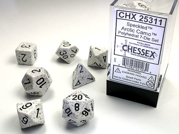 Speckled Arctic Camo Polyhedral 7-Die Set