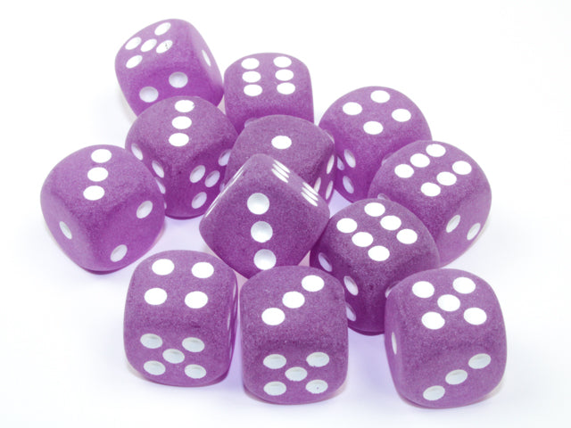 Frosted 16mm d6 Dice (Purple/White)