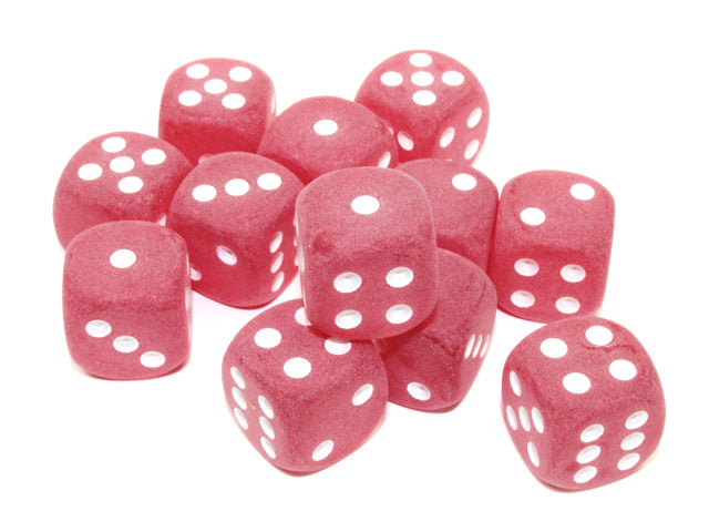 Frosted 16mm d6 Dice (Red/White)