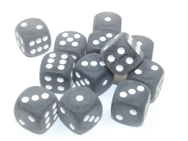 Frosted 16mm d6 Dice (Smoke/White)