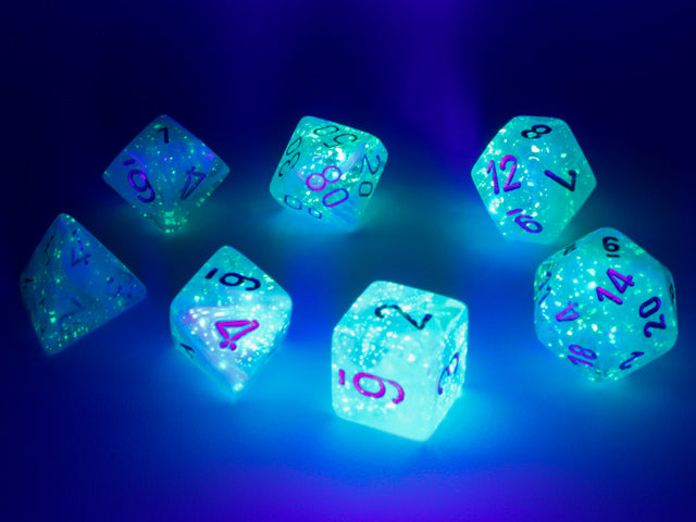 Luminary Polyhedral 7-Die Set (Sky/Silver)
