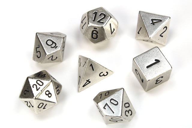Metal Polyhedral 7-Die Set (Silver)