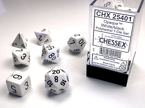 Opaque Polyhedral Loose Dice (White/Black)