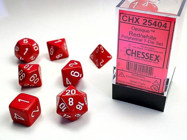 Opaque Polyhedral Loose Dice (Red/White)