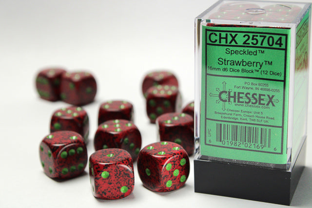 Speckled 16mm d6 Strawberry Dice