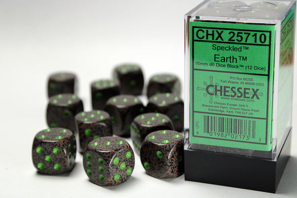 Speckled 16mm d6 Earth Dice