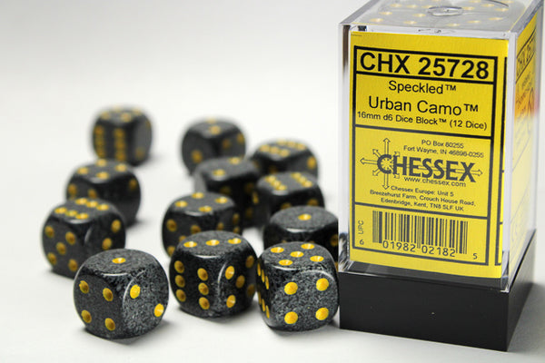 Speckled 16mm d6 Urban Camo Dice