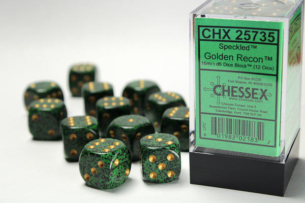 Speckled 16mm d6 Golden Recon Dice