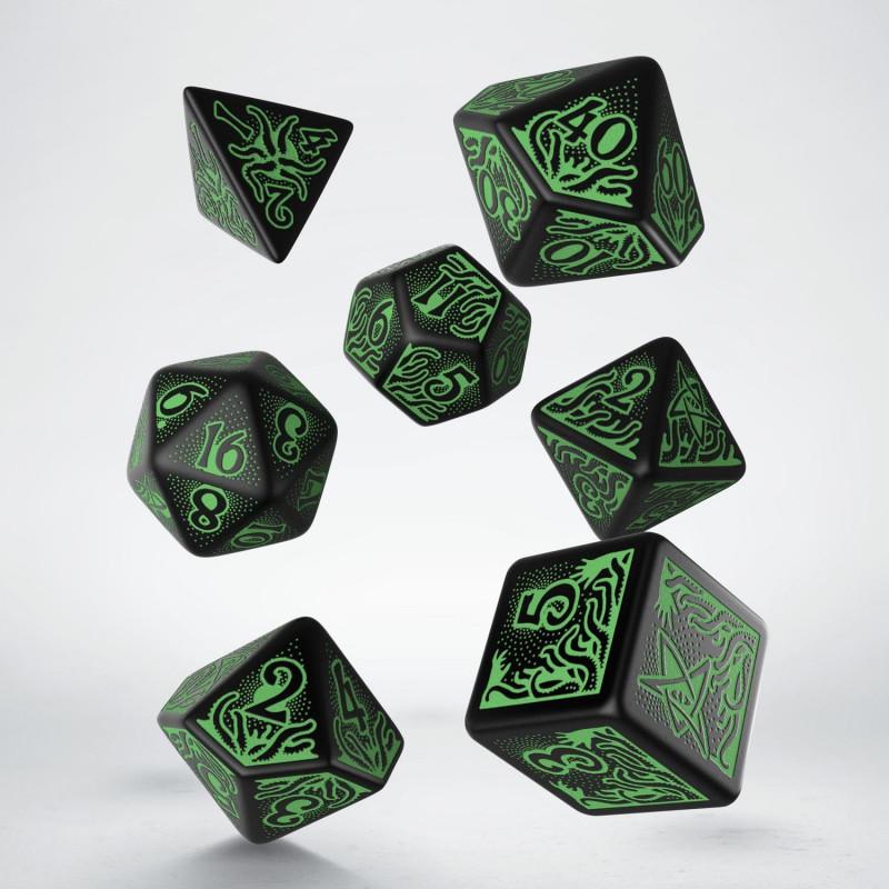 Call of Cthulhu 7th Edition - Black & Green Dice Set (7)