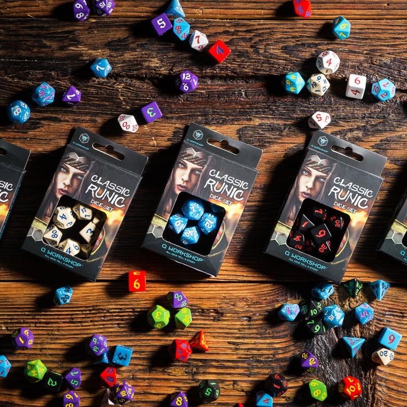 Classic Runic Red & Blue Dice Set (7)