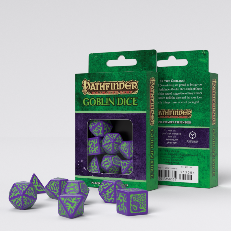 Pathfinder Goblin Purple & Green Dice Set (7)
